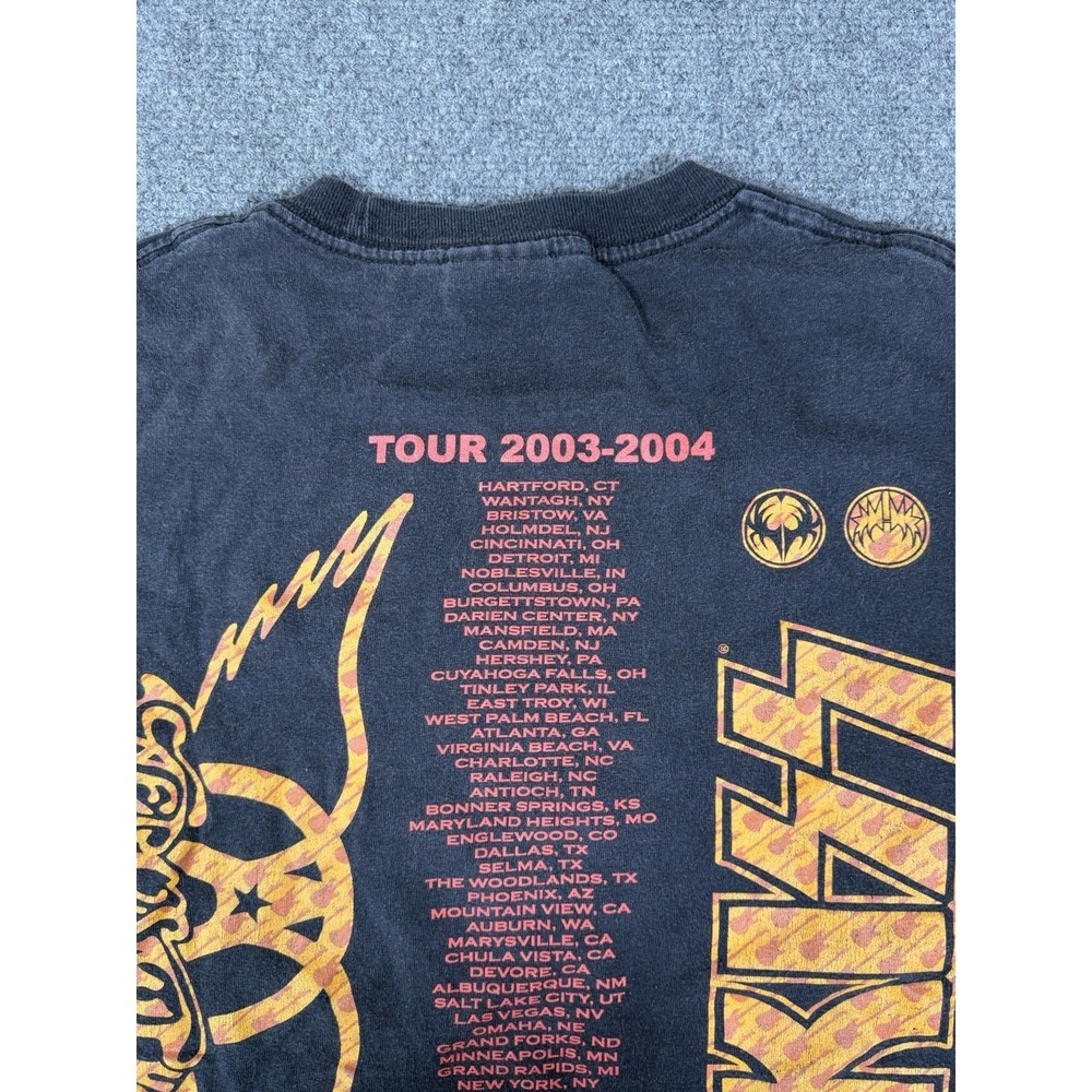 Kiss Aerosmith 2003-2004 Vintage Concert Tour Shirt Mens Small USA Faded‎ Wash - Picture 15 of 16